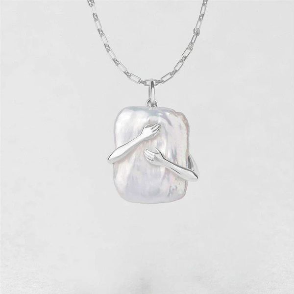 pendant necklaces embrace vintage baroque pearl necklace choker collar chain couple gift hand shape fashion mothers day gifts, Silver
pendant necklaces embrace vintage baroque pearl necklace choker collar chain couple gift hand shape fashion mothers day gifts, Silver