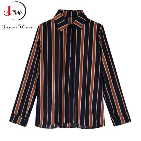 plus size ~4xl women chiffon blouses fashion long sleeve turn down collar striped office shirt casual blusas femininas 210510, White
plus size ~4xl women chiffon blouses fashion long sleeve turn down collar striped office shirt casual blusas femininas 210510, White