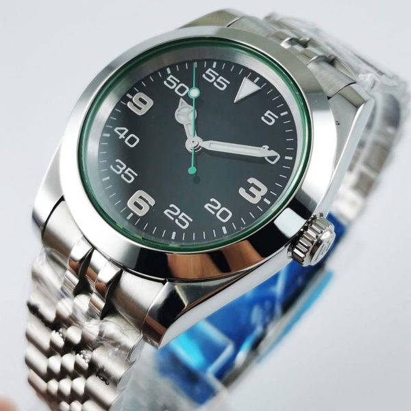wristwatches polished 36mm green second hand automatic men watch nh35a movemen brushed bracelet flat sapphire crystal glidelock clasp, Slivery;brown
wristwatches polished 36mm green second hand automatic men watch nh35a movemen brushed bracelet flat sapphire crystal glidelock clasp, Slivery;brown