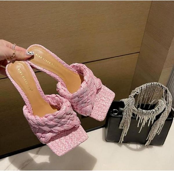 sandals 2021brand weave women slipper summer ladies slides square open toe high heel mules slip on sandal shoes fashion, Black
sandals 2021brand weave women slipper summer ladies slides square open toe high heel mules slip on sandal shoes fashion, Black