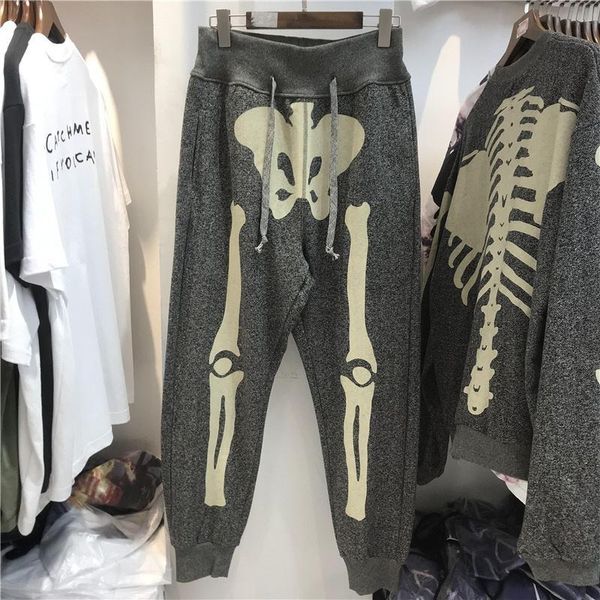 men's pants kapital autumn / winter and women's bone print leggings drawstring fashion casual, Black
men's pants kapital autumn / winter and women's bone print leggings drawstring fashion casual, Black