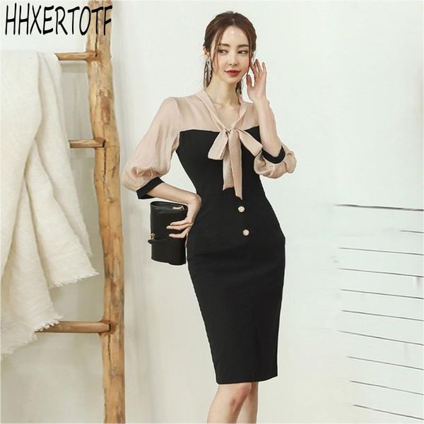 spring autumn vestidos bow pencil sheath dress lace-up long-sleeved waist slimming stitching casual dresses, Black;gray
spring autumn vestidos bow pencil sheath dress lace-up long-sleeved waist slimming stitching casual dresses, Black;gray