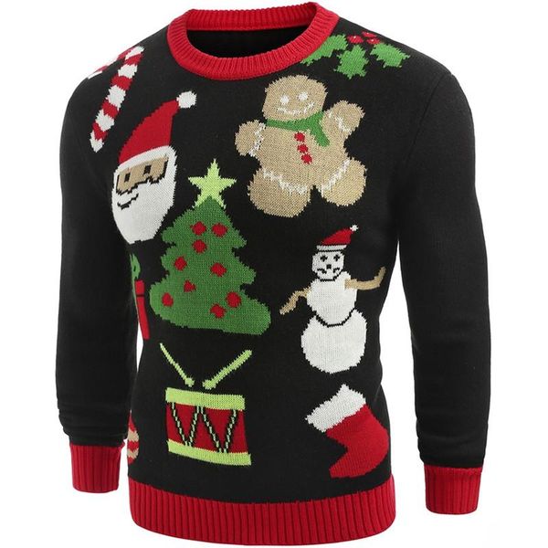 men's sweaters 2021 autumn and winter fashion sweater slim casual christmas old man holiday pullover round neck jacquard men, White;black
men's sweaters 2021 autumn and winter fashion sweater slim casual christmas old man holiday pullover round neck jacquard men, White;black