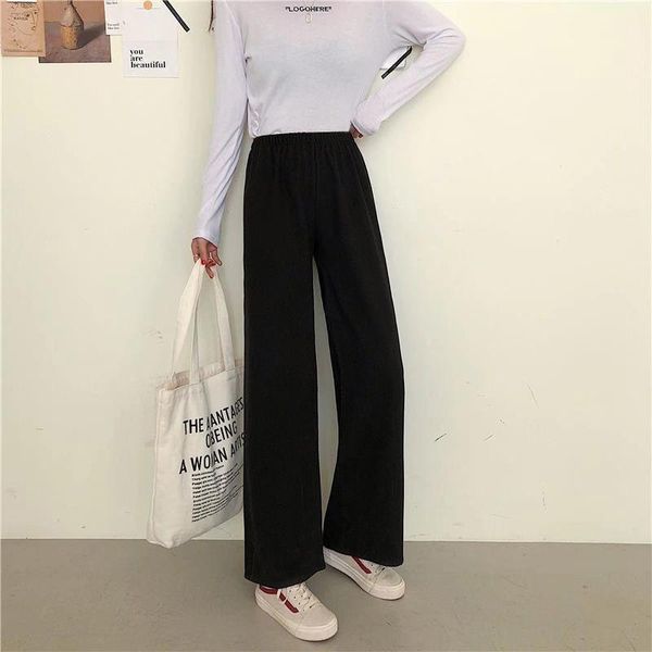 spring/autumn black versatile wide leg pants trendy straight tube casual female loose show thin fat sister women's & capris, Black;white
spring/autumn black versatile wide leg pants trendy straight tube casual female loose show thin fat sister women's & capris, Black;white