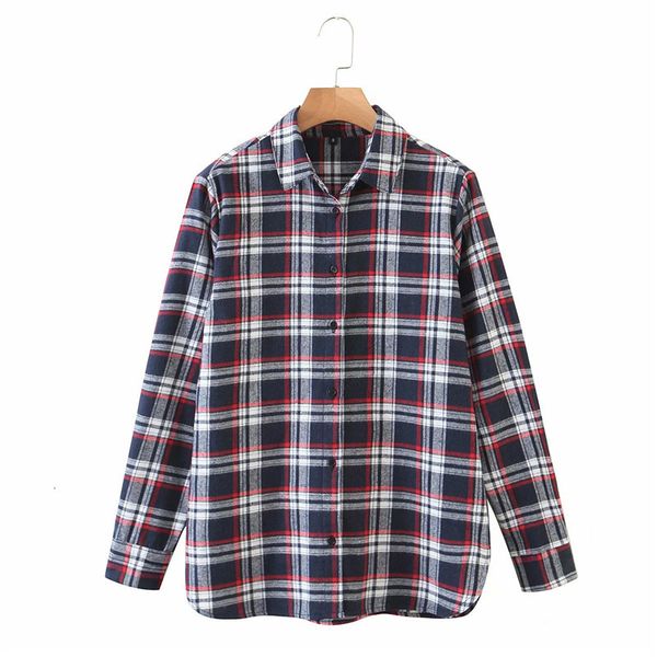 women's knits & tees autumn casual girl plaid print cotton vintage long shirts women classic style sleeve soft loose shirt dg, White
women's knits & tees autumn casual girl plaid print cotton vintage long shirts women classic style sleeve soft loose shirt dg, White