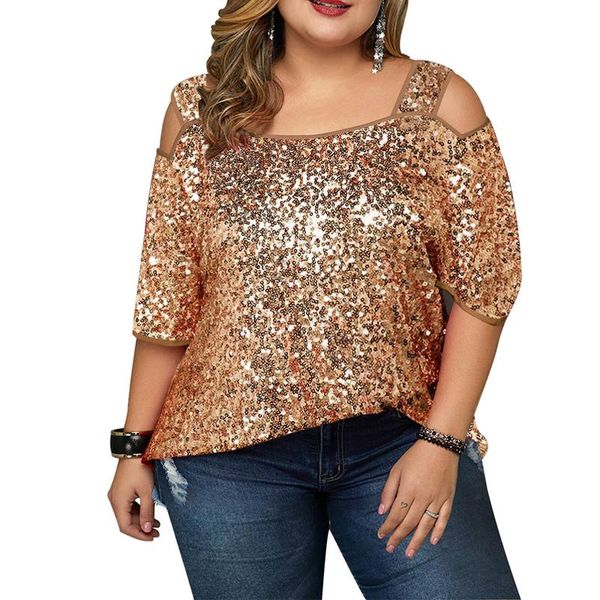 women's blouses & shirts 2021 fashion women sequins blouse ladies cold shoulder square neck plus size casual half sleeve, White
women's blouses & shirts 2021 fashion women sequins blouse ladies cold shoulder square neck plus size casual half sleeve, White