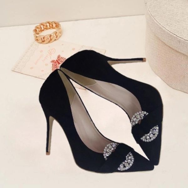 spring glitter rhinetsone buckle suede leather pointed toe pumps ladies slip on stilettos party high heel shoes dress, Black
spring glitter rhinetsone buckle suede leather pointed toe pumps ladies slip on stilettos party high heel shoes dress, Black