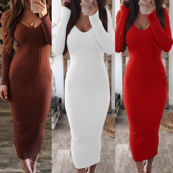 casual dresses christmas for women 2021 long sleeve v neck backless ribbed bodycon slim knitted midi dress, Black;gray
casual dresses christmas for women 2021 long sleeve v neck backless ribbed bodycon slim knitted midi dress, Black;gray