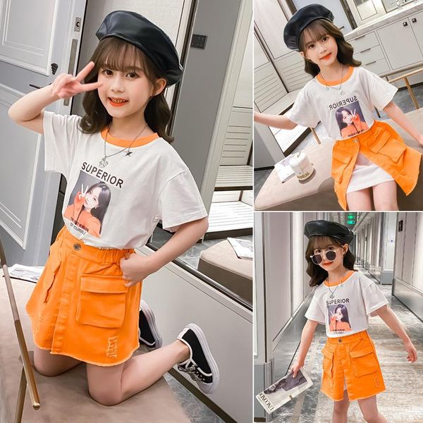 fashion 2pcs girls clothes sets for summer kids casual 8 10 12 13 years teens solid t shirt + denim skirts clothing, White
fashion 2pcs girls clothes sets for summer kids casual 8 10 12 13 years teens solid t shirt + denim skirts clothing, White