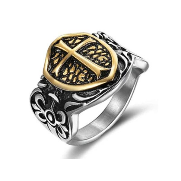 cluster rings retro gold silver 316l stainless steel knights templar cross armor shield for men finger jewelry, Golden;silver
cluster rings retro gold silver 316l stainless steel knights templar cross armor shield for men finger jewelry, Golden;silver