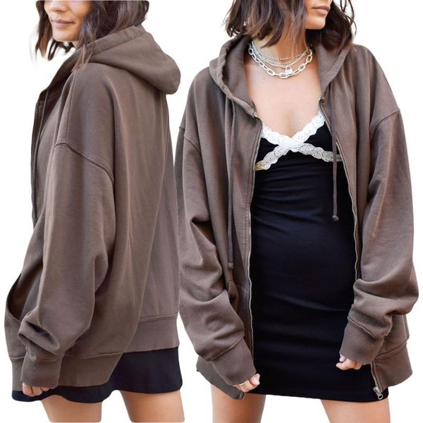 women's hoodies & sweatshirts women casual loose spring autumn zip up jackets oversize solid color long sleeve, Black
women's hoodies & sweatshirts women casual loose spring autumn zip up jackets oversize solid color long sleeve, Black