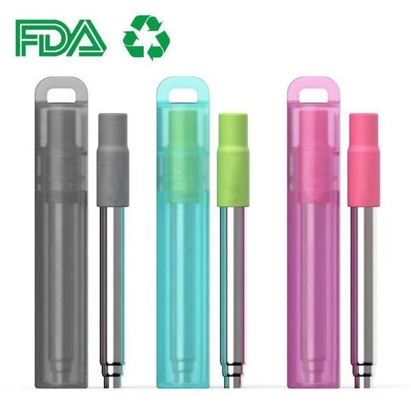 reusable metal straws for drinking collapsible folding stainless steel portable straw set with case and cleaning brush
reusable metal straws for drinking collapsible folding stainless steel portable straw set with case and cleaning brush