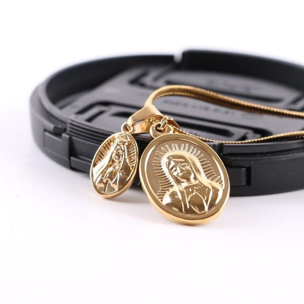 pendant necklaces 2pcs small golden matrona mary necklace stainless steel charm chain religious jewelry virgin men, Silver
pendant necklaces 2pcs small golden matrona mary necklace stainless steel charm chain religious jewelry virgin men, Silver