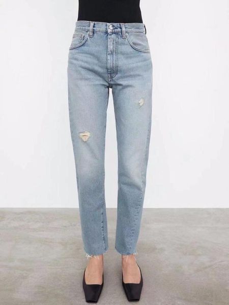 women's jeans hole cropped denim trousers 100% cotton female high waist 2021 spring summer, Blue
women's jeans hole cropped denim trousers 100% cotton female high waist 2021 spring summer, Blue