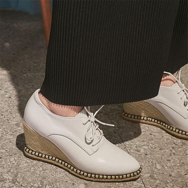 dress shoes 2021 autumn genuine leather women for wedge heel casual handmade lace up platform woman high heels pointed toe, Black
dress shoes 2021 autumn genuine leather women for wedge heel casual handmade lace up platform woman high heels pointed toe, Black