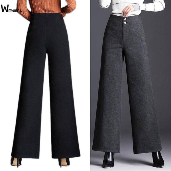 women's pants & capris winter fashion thicken high waist oversize straight casual loose wide leg trousers women vintage woolen office w, Black;white
women's pants & capris winter fashion thicken high waist oversize straight casual loose wide leg trousers women vintage woolen office w, Black;white