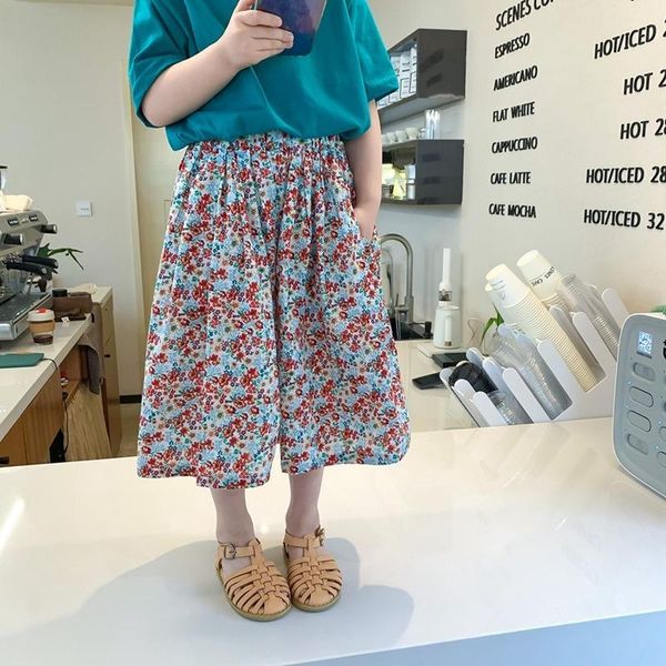 summer style children's girls floral big wide-leg 7-point culottes korean holiday wind flower pants girl kid trousers, Blue
summer style children's girls floral big wide-leg 7-point culottes korean holiday wind flower pants girl kid trousers, Blue