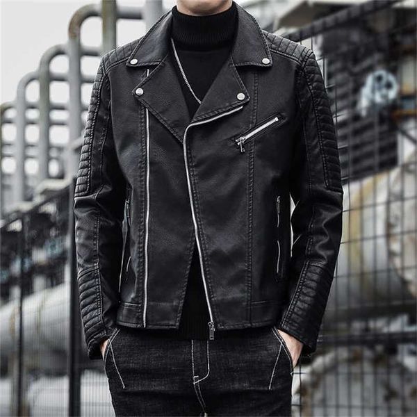 pu leather motorcycle mens jackets spring autumn lapel design joint thicken slim windproof zipper jacket male clothes hip hop 211118, Black
pu leather motorcycle mens jackets spring autumn lapel design joint thicken slim windproof zipper jacket male clothes hip hop 211118, Black
