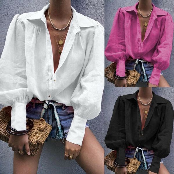fashion women´s office vintage button shirt clothing long sleeve blouse v-neck loose plus size s-xxl women's blouses & shirts, White
fashion women´s office vintage button shirt clothing long sleeve blouse v-neck loose plus size s-xxl women's blouses & shirts, White