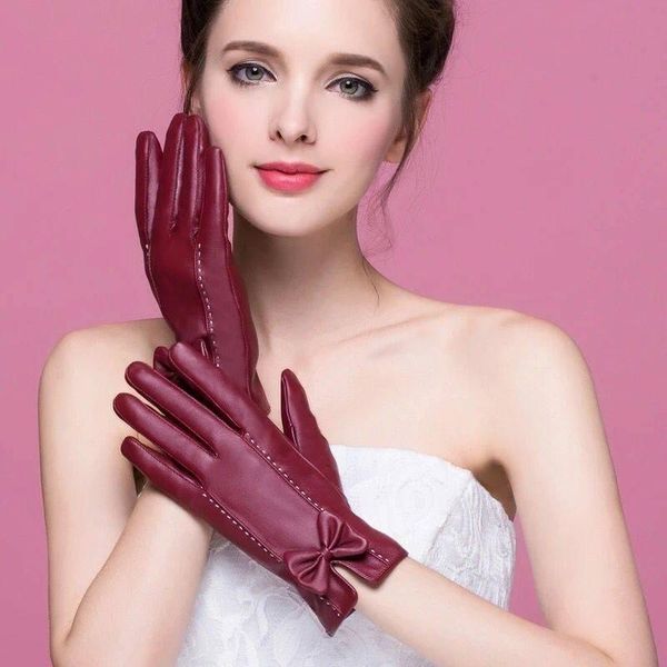 five fingers gloves touch screen pu leather women winter mittens warm bow for woman black driving, Blue;gray
five fingers gloves touch screen pu leather women winter mittens warm bow for woman black driving, Blue;gray