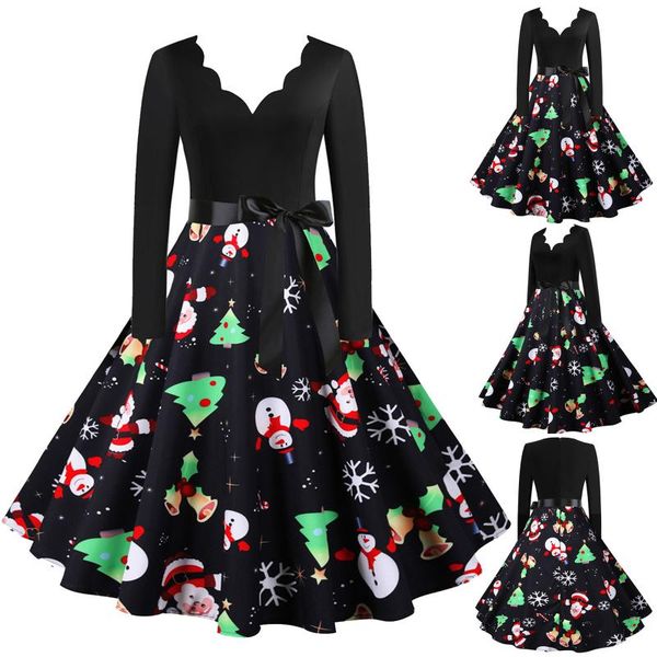casual dresses santa claus snowman print vintage christmas dress women winter big swing elegant long sleeve v neck party year vestido, Black;gray
casual dresses santa claus snowman print vintage christmas dress women winter big swing elegant long sleeve v neck party year vestido, Black;gray