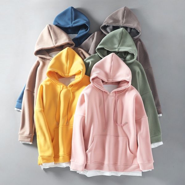 hoodies & spring autumn women's loose mock two-piece splicing woolen hooded sweatshirts ladies pullovers, Black
hoodies & spring autumn women's loose mock two-piece splicing woolen hooded sweatshirts ladies pullovers, Black