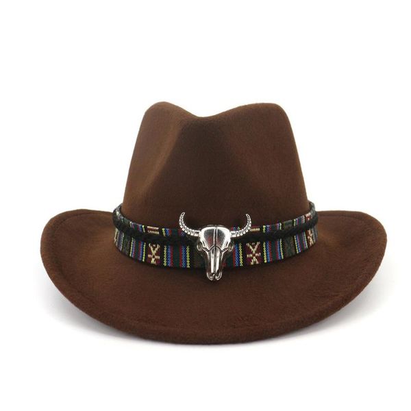 cloches fashion men women western cowboy hat with cow head band wide brim jazz winter wool size 56-58cm, Blue;gray
cloches fashion men women western cowboy hat with cow head band wide brim jazz winter wool size 56-58cm, Blue;gray