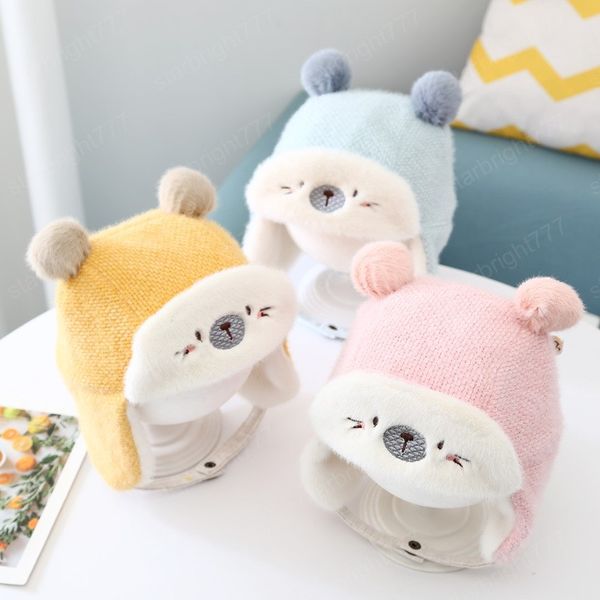 cute double pompom baby cartoon bears winter hat for kids knitted plush thicken warm boys girls ear protection bonnet, Yellow
cute double pompom baby cartoon bears winter hat for kids knitted plush thicken warm boys girls ear protection bonnet, Yellow