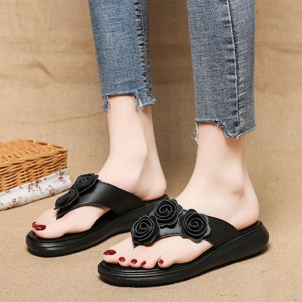 slippers retro flowers clip toe women beach flip flops 2021 thick bottom wedges platform woman vacation casual sandals, Black
slippers retro flowers clip toe women beach flip flops 2021 thick bottom wedges platform woman vacation casual sandals, Black