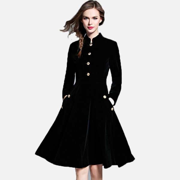 casual dresses 2021 winter vintage luxury women dress maxi vestidos solid long sleeve stand fashion velvet silm a-line black mujer, Black;gray
casual dresses 2021 winter vintage luxury women dress maxi vestidos solid long sleeve stand fashion velvet silm a-line black mujer, Black;gray
