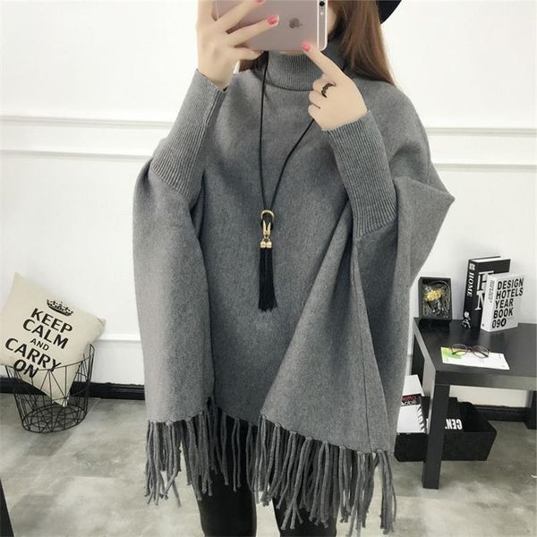 women's sweaters batwing sleeve solid turtleneck full tassel sweater medium-length knitwear 2021 spring autumn loose coat, White;black
women's sweaters batwing sleeve solid turtleneck full tassel sweater medium-length knitwear 2021 spring autumn loose coat, White;black