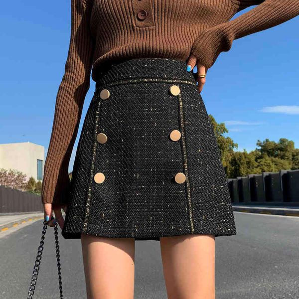 casual dresses autumn metallic blend double breasted button a-line short skirts skorts winter golden line black white j0l7, Black;gray
casual dresses autumn metallic blend double breasted button a-line short skirts skorts winter golden line black white j0l7, Black;gray