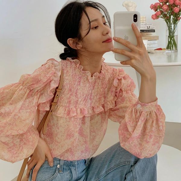 women's blouses & shirts shirt women printed floral long sleeve pleated pullover ladies autumn blouse korean woman roupa feminina, White
women's blouses & shirts shirt women printed floral long sleeve pleated pullover ladies autumn blouse korean woman roupa feminina, White