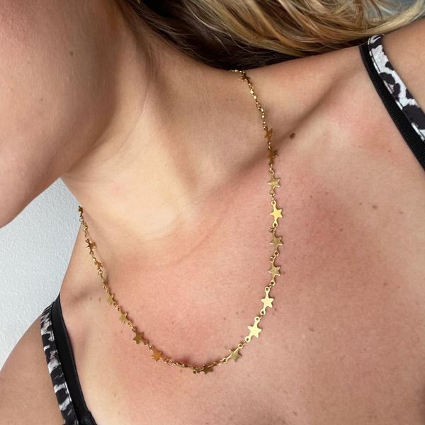 chains stainless steel star chain necklace for women girls gold color pendant choker pentagram not fade jewelry, Silver
chains stainless steel star chain necklace for women girls gold color pendant choker pentagram not fade jewelry, Silver