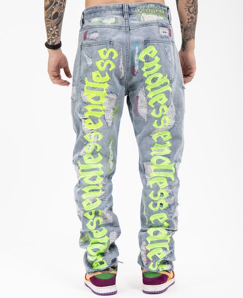 men's embroidery hole jeans fashion high street wide straight leg denim pants retro loose casual trousers, Blue
men's embroidery hole jeans fashion high street wide straight leg denim pants retro loose casual trousers, Blue