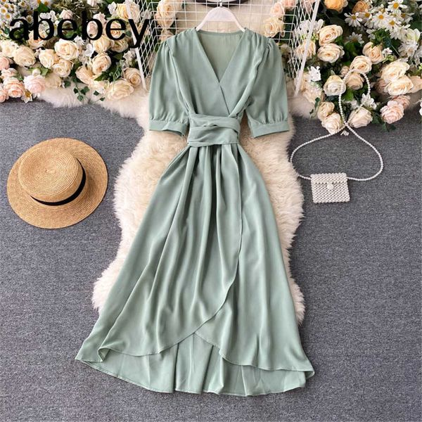 women summer midi french dress sweet v-neck puff sleeve high waist elegant woman dresses female clothing 210715, Black;gray
women summer midi french dress sweet v-neck puff sleeve high waist elegant woman dresses female clothing 210715, Black;gray