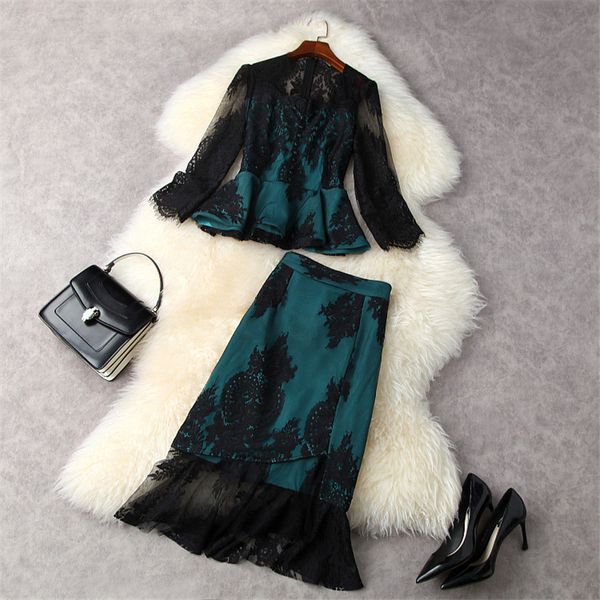 spring fashion female transparent designers rentals and trumpet skirt suit party two garments clothing, Black
spring fashion female transparent designers rentals and trumpet skirt suit party two garments clothing, Black
