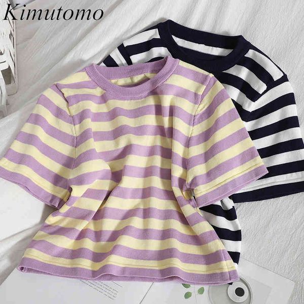 kimutomo korean striped short knit t-shirt women spring summer female o-neck short-sleeved chic outwear casual 210521, White
kimutomo korean striped short knit t-shirt women spring summer female o-neck short-sleeved chic outwear casual 210521, White