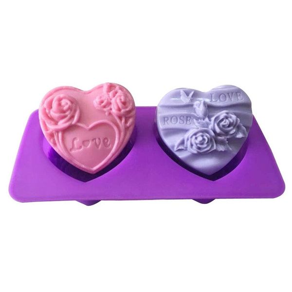 craft tools 2pcs heart shape flower soap mold rose love silicone making mould romantic for lover gifts cake decorating
craft tools 2pcs heart shape flower soap mold rose love silicone making mould romantic for lover gifts cake decorating