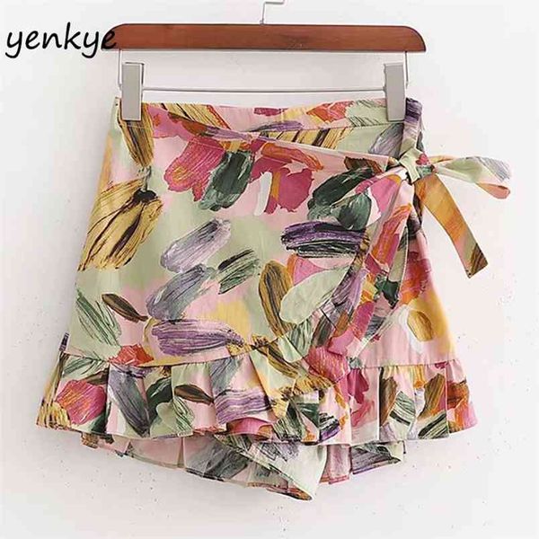 multicolor floral print shorts women wrap-style high waist holiday boho culottes pantalones cortos mujer summer short 210514, White;black 
multicolor floral print shorts women wrap-style high waist holiday boho culottes pantalones cortos mujer summer short 210514, White;black