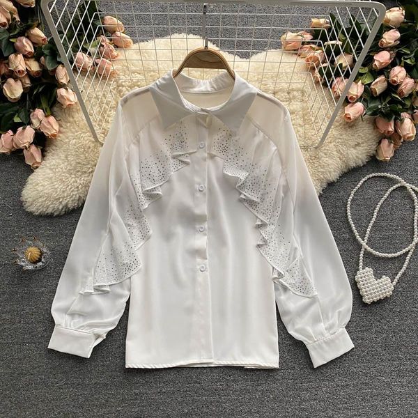 women's blouses & shirts deat 2021 spring summer fashion casual puff long sleeve loose solid color single breasted shirt women sj896, White
women's blouses & shirts deat 2021 spring summer fashion casual puff long sleeve loose solid color single breasted shirt women sj896, White