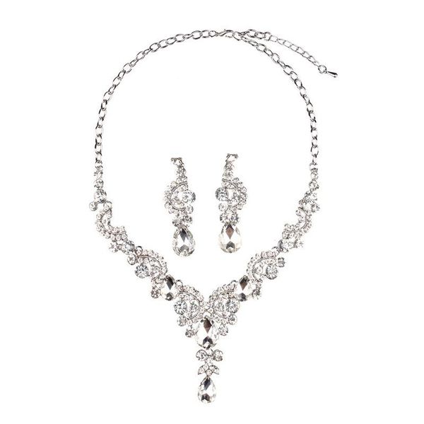 earrings & necklace fine white/multi/champgne rhinestone bride retro jewelry set luxury crystal earring and vintage party, Silver
earrings & necklace fine white/multi/champgne rhinestone bride retro jewelry set luxury crystal earring and vintage party, Silver