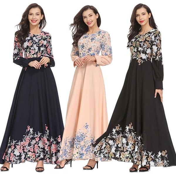 casual dresses womens muslim loose floral printed robe clothing abaya islamic arab kaftan hijab dress femme caftan marocain vestidos mujer, Black;gray 
casual dresses womens muslim loose floral printed robe clothing abaya islamic arab kaftan hijab dress femme caftan marocain vestidos mujer, Black;gray