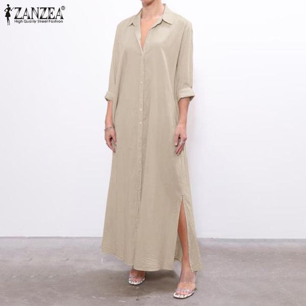 vintage split shirt dress women's autumn sundress zanzea casual long sleeve maxi vestidos female lapel button robe plus size 5xl dresse, Black;gray
vintage split shirt dress women's autumn sundress zanzea casual long sleeve maxi vestidos female lapel button robe plus size 5xl dresse, Black;gray