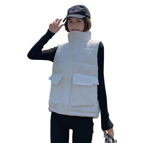 women's vests 2021 autumn winter vest waistcoat warm woman turn-down collar sleeveless female casual jacket coat, Black;white
women's vests 2021 autumn winter vest waistcoat warm woman turn-down collar sleeveless female casual jacket coat, Black;white