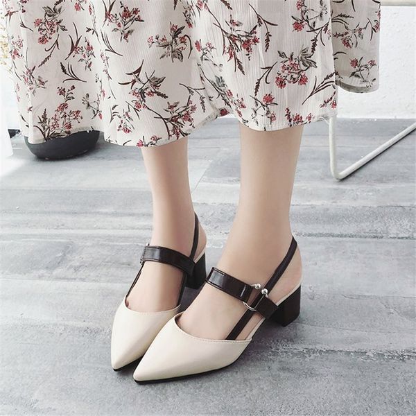 womens shoes summer new style pointed thick heel mid-heel buckle belt pu korean version of baotou back empty sandals1, Black
womens shoes summer new style pointed thick heel mid-heel buckle belt pu korean version of baotou back empty sandals1, Black
