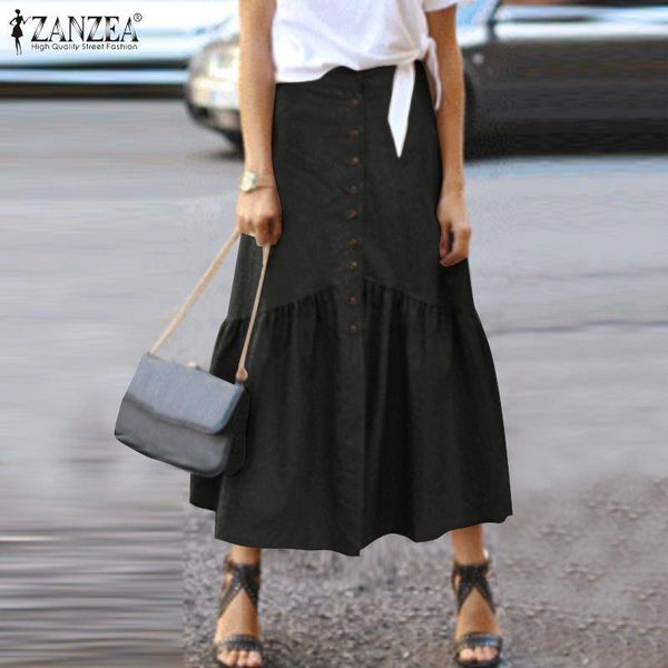 skirts summer vintage retro single breasted zanzea casual ruffle long elastic waist female solid holiday maxi skirt s-, Black
skirts summer vintage retro single breasted zanzea casual ruffle long elastic waist female solid holiday maxi skirt s-, Black