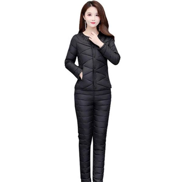 women's two piece pants warm suit for women mother winter long sleeve thick jacket elastic waist cotton female outfits 2021 m624, White
women's two piece pants warm suit for women mother winter long sleeve thick jacket elastic waist cotton female outfits 2021 m624, White