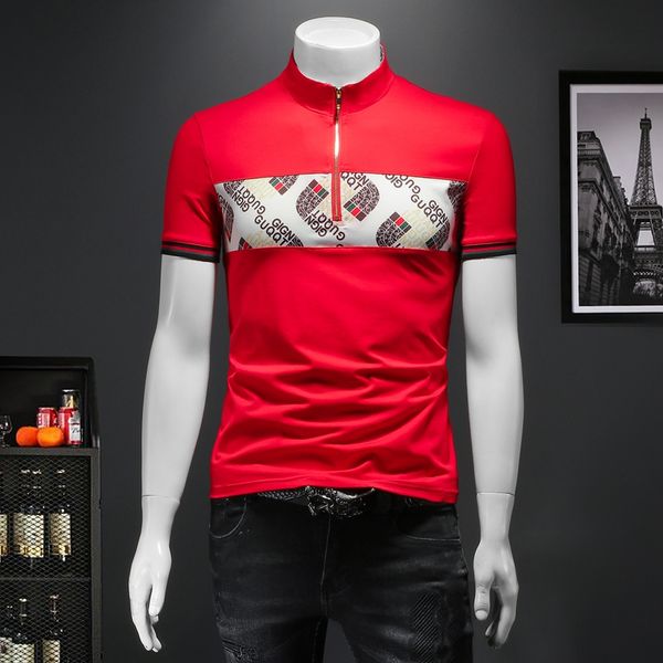 2022 summer new cotton embroidered stitching t-shirts short-sleeved stand-up collar zipper fashion trend printing bottoming shirts, White;black
2022 summer new cotton embroidered stitching t-shirts short-sleeved stand-up collar zipper fashion trend printing bottoming shirts, White;black