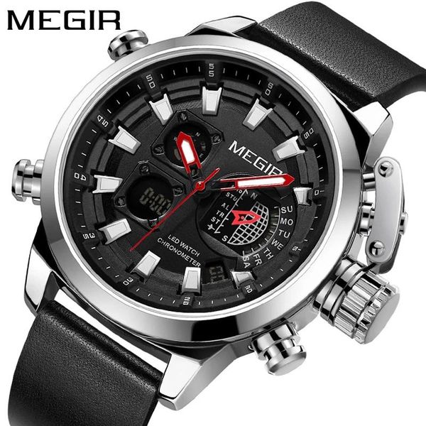 wristwatches megir analog digital watches men leather sports men's date led luminous waterproof man quartz watch 2090g, Slivery;brown
wristwatches megir analog digital watches men leather sports men's date led luminous waterproof man quartz watch 2090g, Slivery;brown